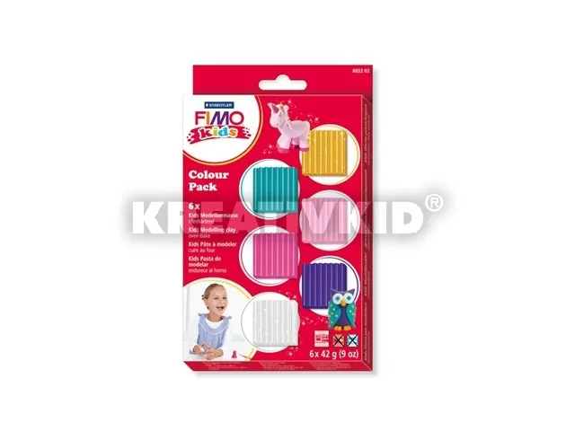 Gyurma készlet, 6x42 g, égethető, lányoknak, FIMO 