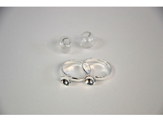 Gyűrűalap + üveg gomb d:12 mm 20 db/csom