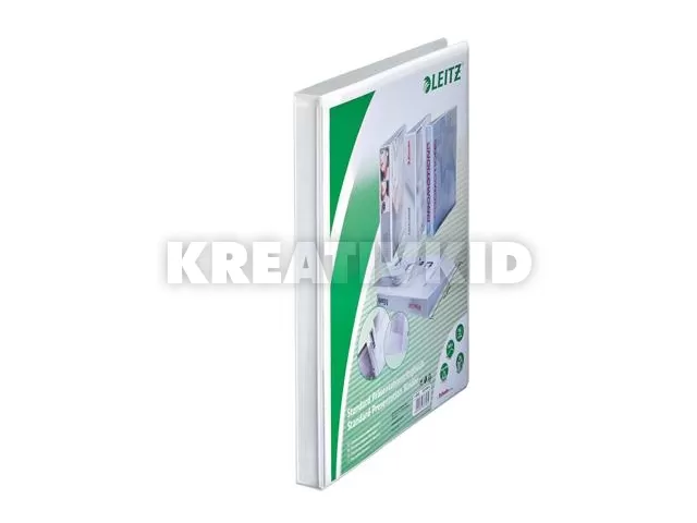 Gyűrűs könyv, panorámás, 2 gyűrű, O alakú, 30 mm, A4 Maxi, PP, LEITZ, fehér