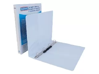 Gyűrűs könyv, panorámás, 4 gyűrű, D alakú, 37 mm, A4, PP, DONAU, fehér