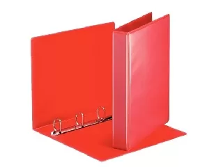 Gyűrűs könyv, panorámás, 4 gyűrű, D alakú, 50 mm, A4, PP, ESSELTE, piros