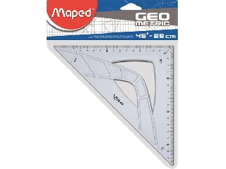 Háromszög vonalzó, műanyag, 45°, 26 cm, MAPED 