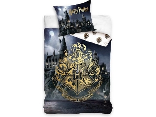Harry Potter: Címer mintás, 2 részes ágyneműgarnitúra - 140 x 200 cm és 70 x 90 cm