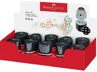 Hegyező display, háromlyukú, tartályos, FABER-CASTELL