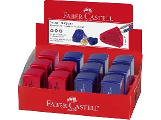 Hegyező display, kétlyukú, 2 tartályos, FABER-CASTELL, vegyes színek