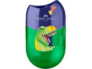 Hegyező display, kétlyukú, tartályos, FABER-CASTELL, dinoszaurusz