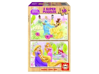 Hercegnők fapuzzle 2x16 db-os