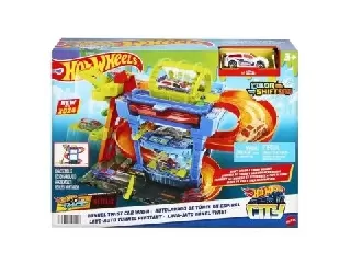 Hot Wheels City: Emeletes autómosó pályaszett színváltós kisautóval