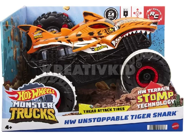 Hot Wheels Monster Truck távirányítós ,terepmászó Tiger Shark