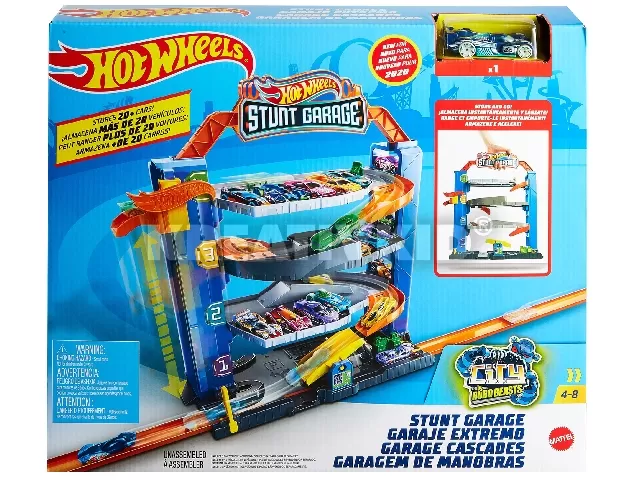 Hot Wheels trükkös emeletes garázs szett