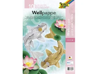 Hullámkarton, 25x35 cm, 10 lap, FOLIA, arany és ezüst vegyes színek