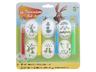 Húsvéti tojásfestő, 6 db sablon, 4 db toll