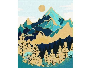 Ideyka: Festés számok szerint, Hegyi táj - 40 x 50 cm