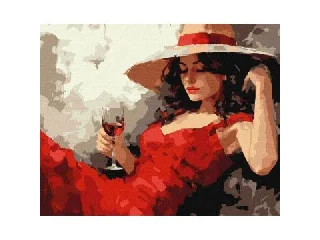 Ideyka: Festés számok szerint, Kalapos lány - 40 x 50 cm