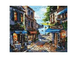 Ideyka: Festés számok szerint, Parti étterem - 40 x 50 cm