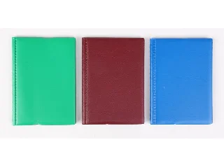 Igazolványtartó, álló, 10 betét lappal, PVC,