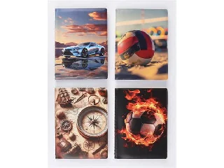 Igazolványtartó, álló, 16 betét lappal, mintás PVC,