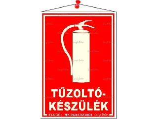 Információs tábla, 12,5x17,5 cm, fluoreszkáló, utánvilágítós,