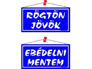 Információs tábla, 20x10,5 cm, kétoldalas,