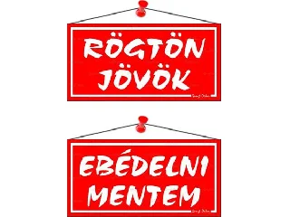 Információs tábla, 20x10,5 cm, kétoldalas,