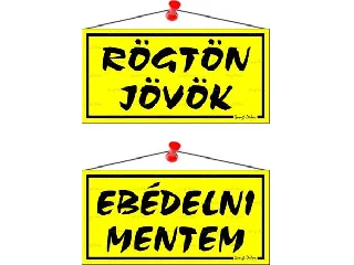 Információs tábla, 20x10,5 cm, kétoldalas,