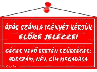 Információs tábla, 22,5x12,5 cm,