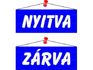 Információs tábla, 22x8,5 cm, kétoldalas,