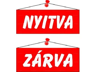 Információs tábla, 22x8,5 cm, kétoldalas,