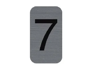 Információs tábla, öntapadó, 2,5x4,4 cm, alumíniumhatású, EXACOMPTA, 7-es