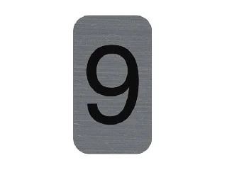 Információs tábla, öntapadó, 2,5x4,4 cm, alumíniumhatású, EXACOMPTA, 9-es