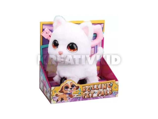 Interaktív plüss cica - fehér