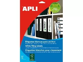 Iratrendező etikett, univerzális, 190x61 mm, APLI, 100 etikett/csomag