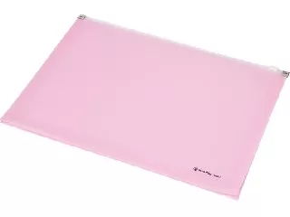 Irattartó tasak, A4, PP, cipzáras, talpas, PANTA PLAST, pasztell rózsaszín