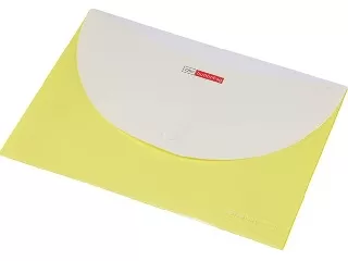 Irattartó tasak, A4, PP, patentos, két zsebes, 200 mikron, PANTA PLAST, pasztellsárga