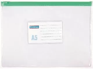 Irattartó tasak, A5, PVC, simítózáras, DONAU