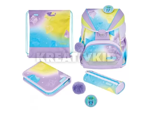 Iskolatáska UltraLight XL Plus Little Monster - Felszereltsége: 2-klapnis, üres tolltartó, ovál tolltartó, sportzsák