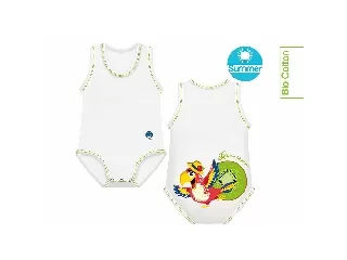 J Bimbi kombidressz 0-36 hó biopamut Summer Tropical Papagáj 10865
