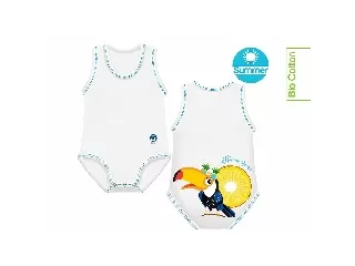 J Bimbi kombidressz 0-36 hó biopamut Summer Tropical Toucan 10864