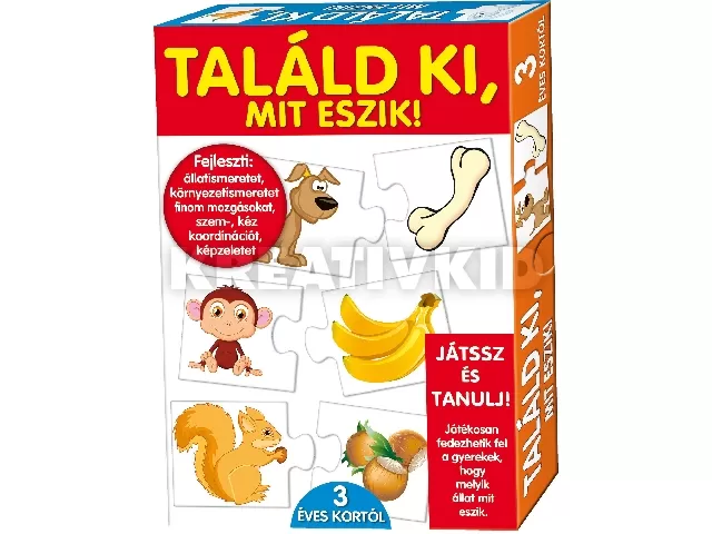 Játszva ismerjük meg oktató puzzle találd ki mit eszik