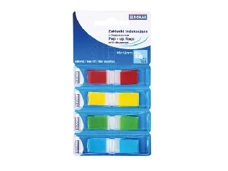 Jelölőcímke, műanyag, 4x35 lap, 12x45 mm, DONAU, vegyes szín