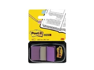 Jelölőcímke, műanyag, 50 lap, 25x43 mm, 3M POSTIT, lila