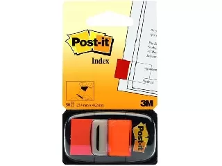 Jelölőcímke, műanyag, 50 lap, 25x43 mm, 3M POSTIT, narancs