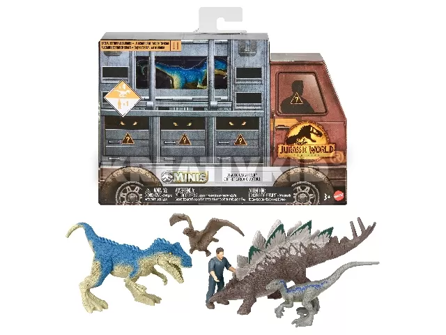 Jurassic World mini dínók multipack Barna autó