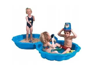 Kagyló alakú homokozó, maxi méret - kék, 2 részes