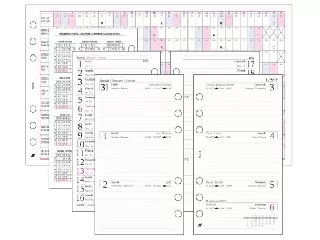 Kalendárium betét, tervező, heti, 