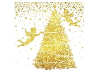 Karácsonyi arany angyal szalvéta 33*33 cm 20 darab 3 réteg