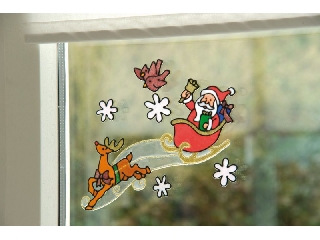 Karácsonyi dekor ablakmatrica 30 cm Rénszarvasos