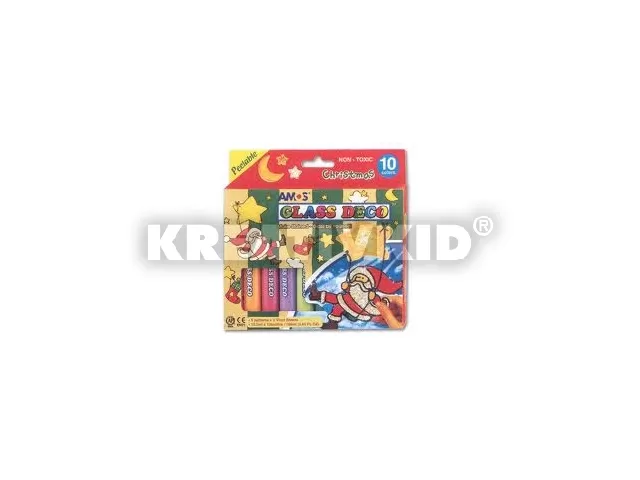 Karácsonyi üvegmatrica-festék sablonokkal (10 db-os)