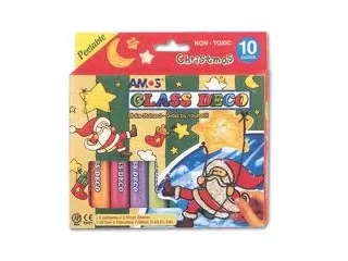 Karácsonyi üvegmatrica-festék sablonokkal (10 db-os)