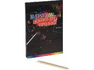 Karc papír szivárvány színű , 40 darabos 21x 15 cm +2 karcoló toll